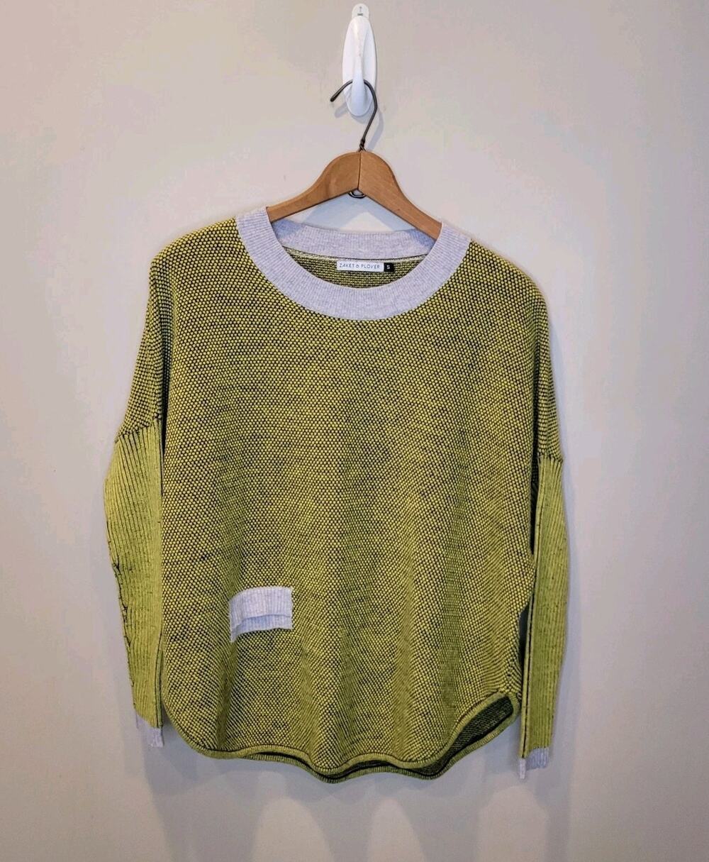 Zaket & Plover Cashmere Lambswool Blend Knit Sweater Dolman Sleeves Size Small